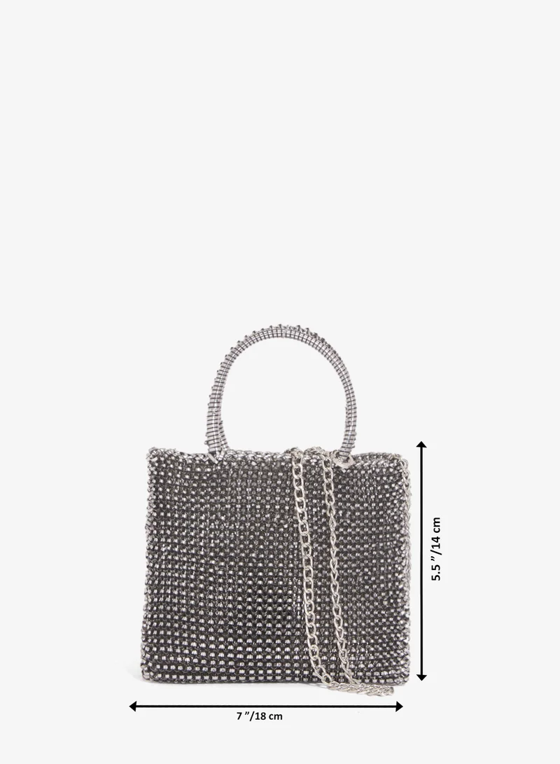 Khizana Black rhinestone embellished detailed bag for Women | Best Price UAE